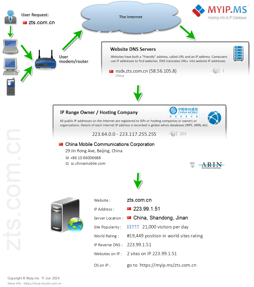 Zts.com.cn - Website Hosting Visual IP Diagram