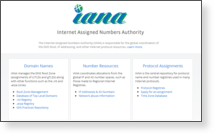 Internet Assigned Numbers Authority - Скриншот…